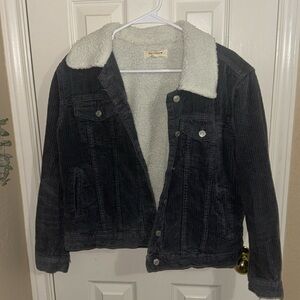 Blue corduroy sherpa jacket